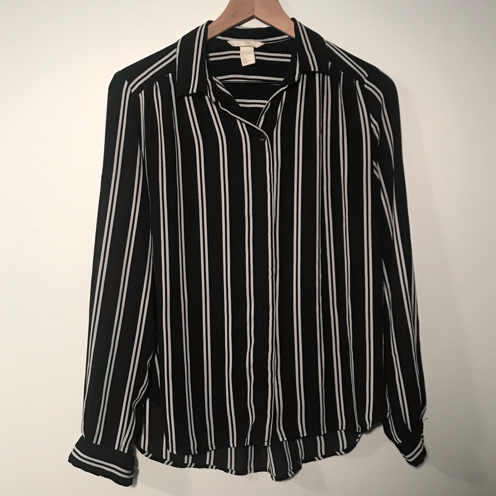 H&M Black and White Striped Women’s Blouse